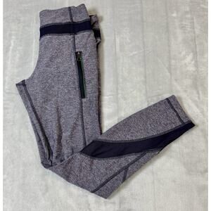 Lululemon Run Inspire Crop II 3/4 Leggings Gray Green Zip Pockets Size 4